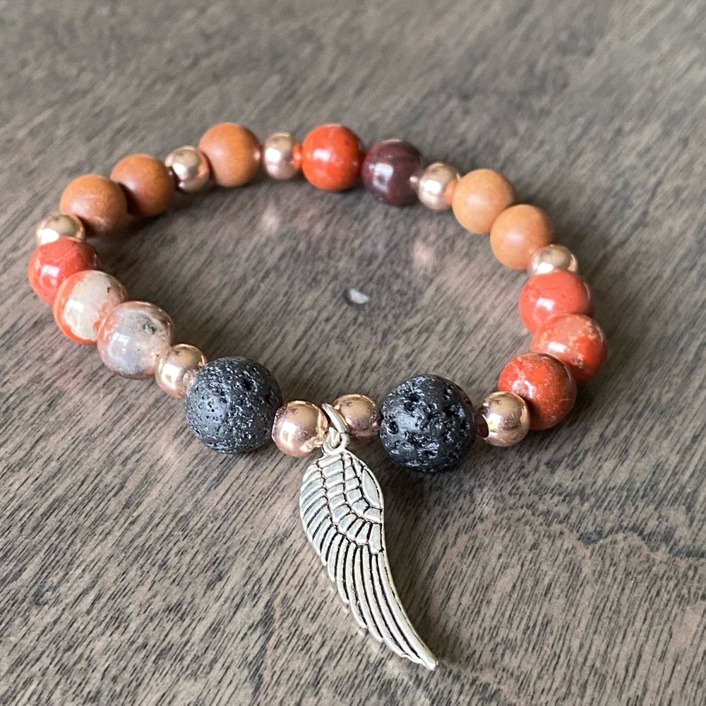 Jasper Sandalwood Lava stone Bracelet